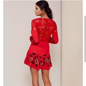For Love & Lemons Isabella Floral Embroidered Lace Mini Dress size L